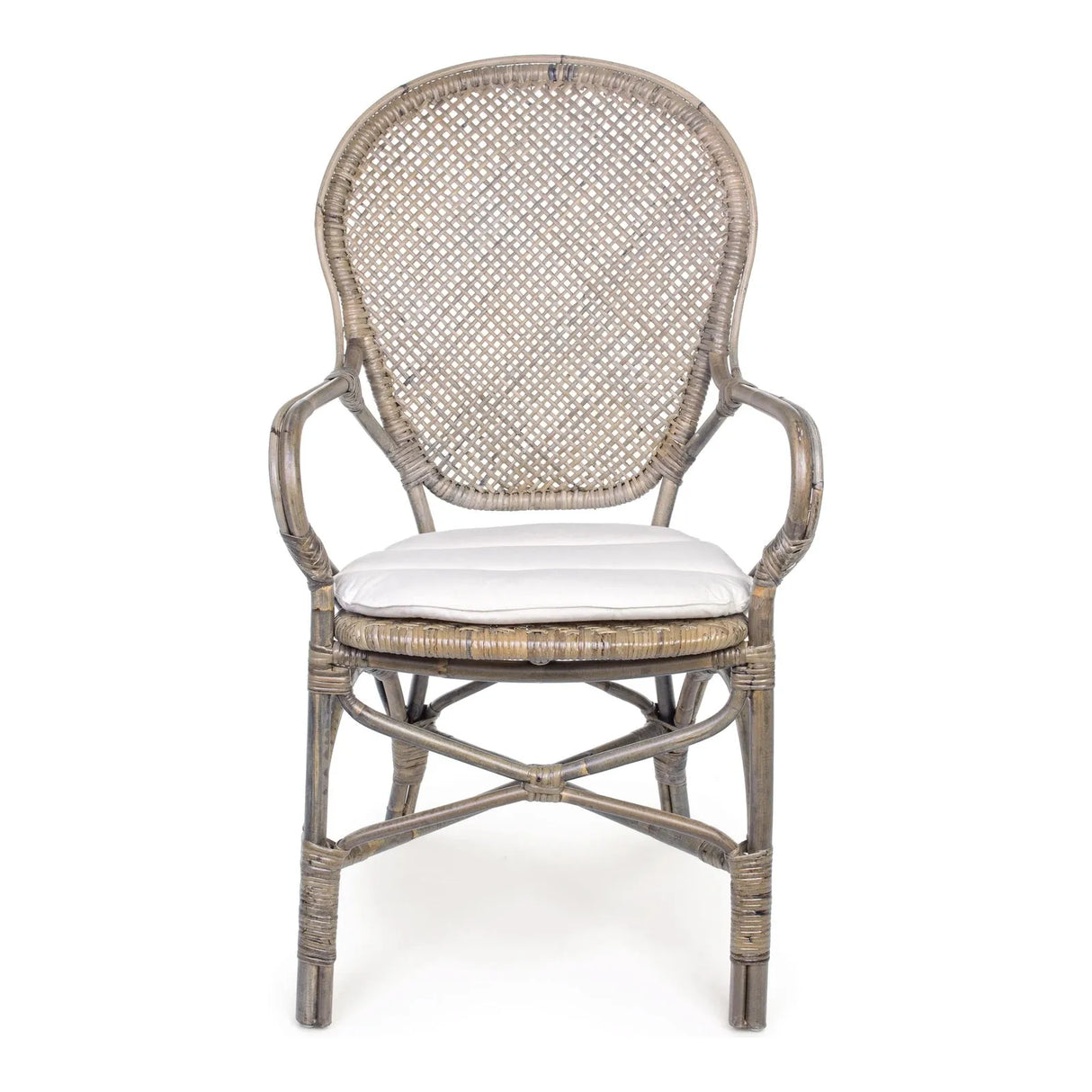 Edelina Stuhl Natur mit Armlehnen mit Kissen - ZEN ZONE Furniture