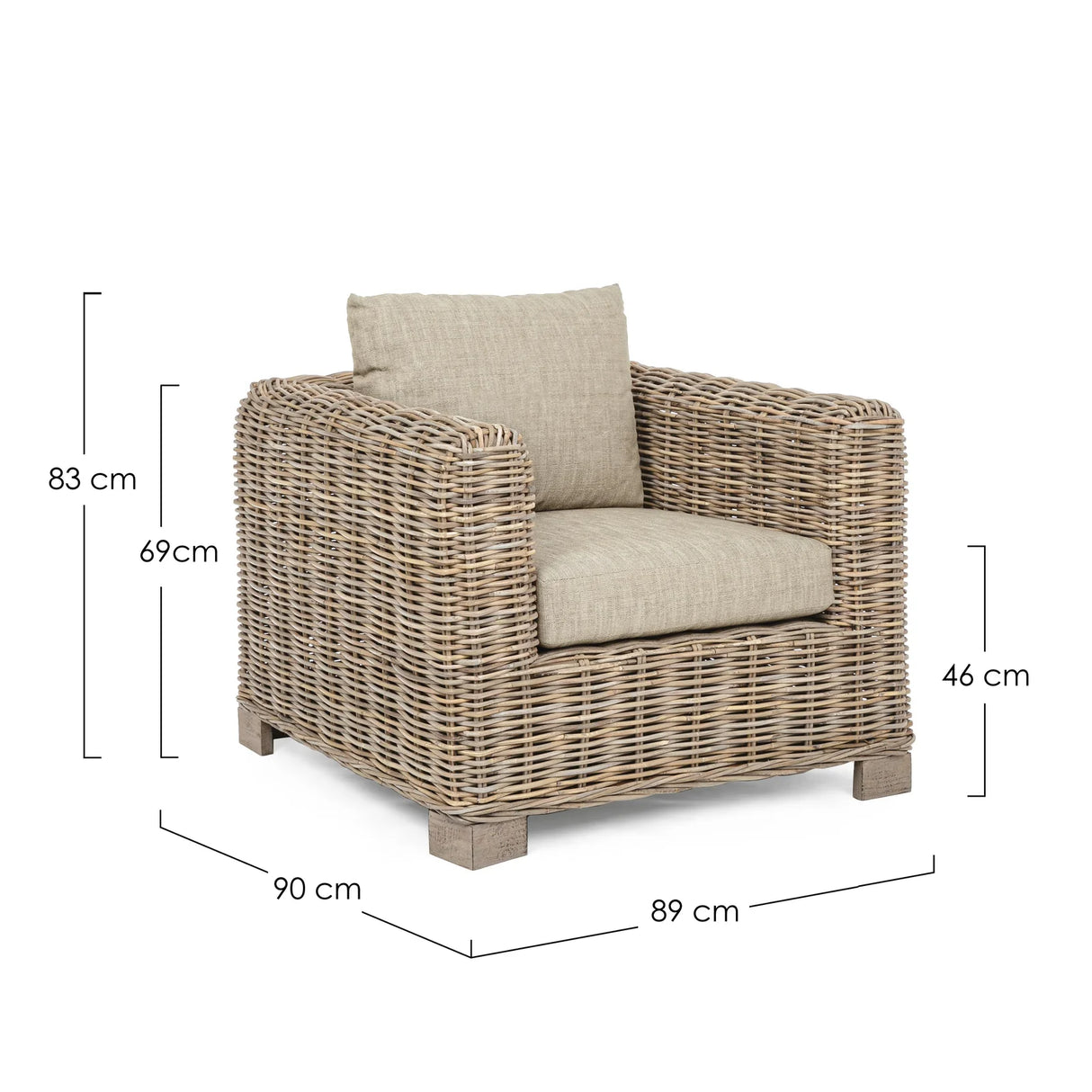 Outdoor Sessel mit Kissen Fortaleza - ZEN ZONE Furniture