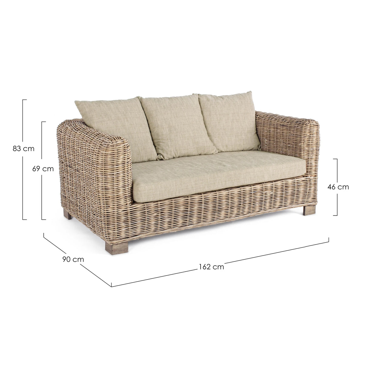 Garten-Sofa 2-Sitzer mit Kissen Fortaleza - ZEN ZONE Furniture