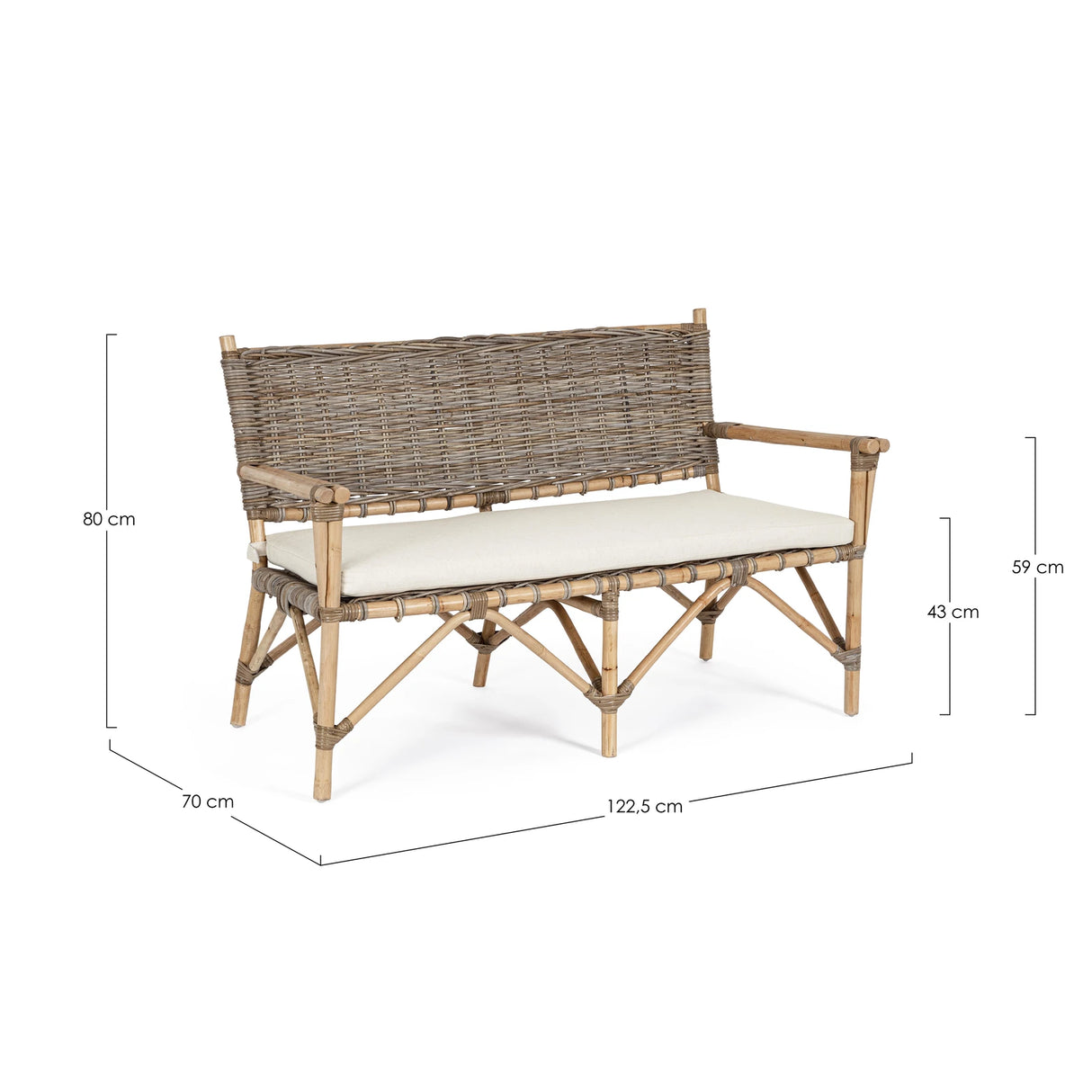 Garten-Sofa 2-Sitzer mit Kissen Tarifa - ZEN ZONE Furniture