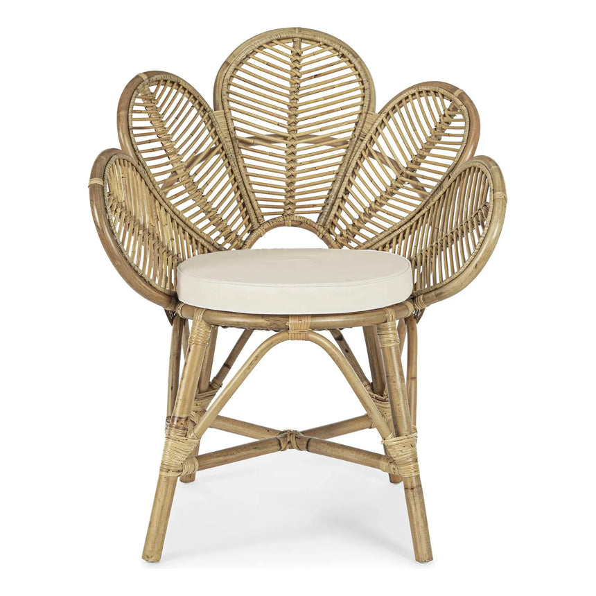 Flores Natur Stuhl mit Armlehnen mit Kissen - ZEN ZONE Furniture