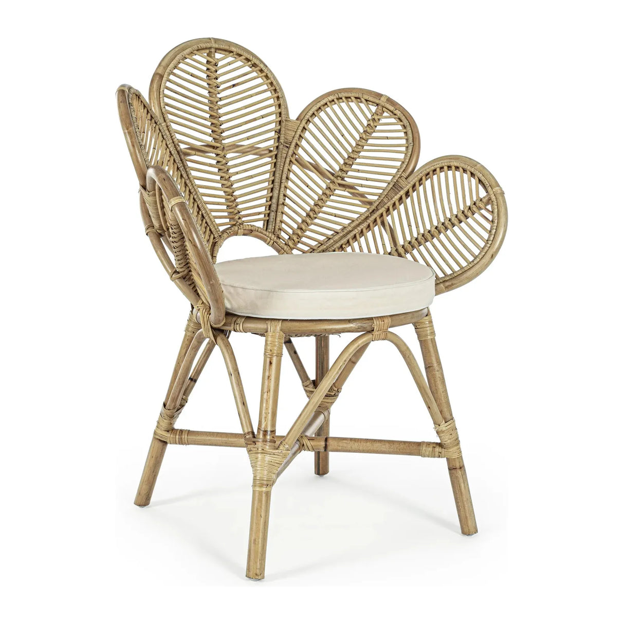 Flores Natur Stuhl mit Armlehnen mit Kissen - ZEN ZONE Furniture