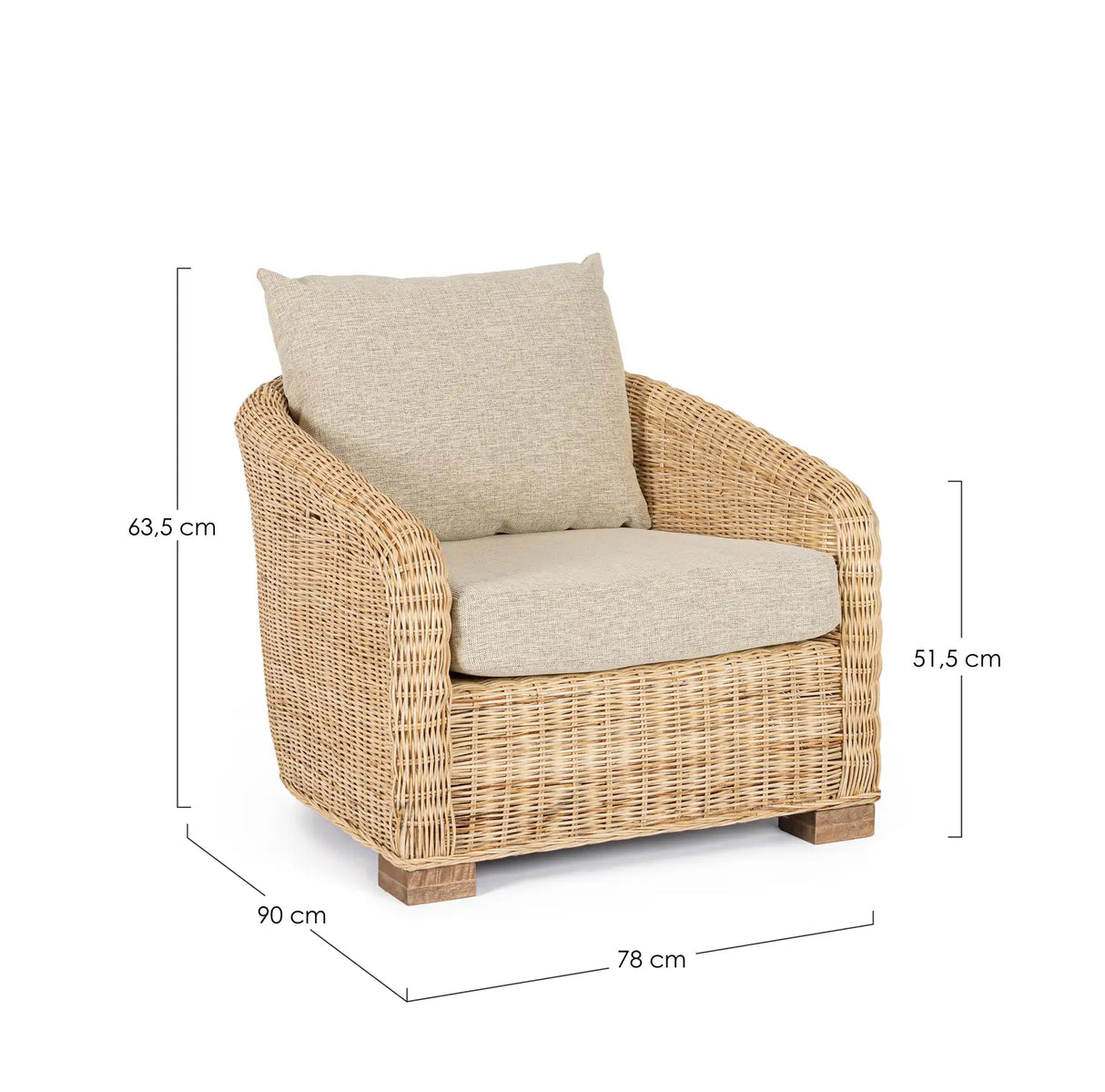 Cadice Sessel aus Rattan mit Armlehnen - ZEN ZONE Furniture