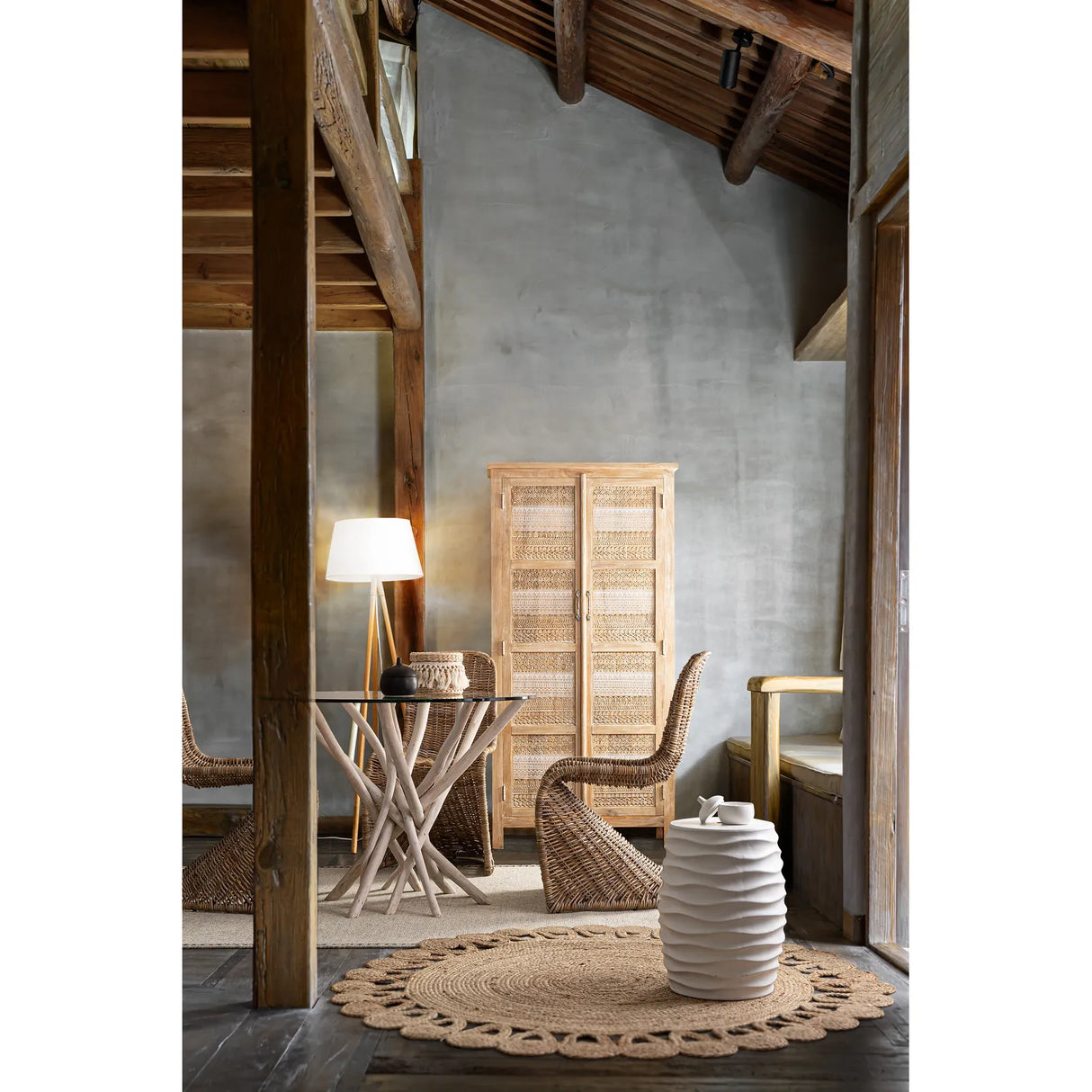 Esstisch mit Glasplatte Rund 110x110cm Sahel - ZEN ZONE Furniture