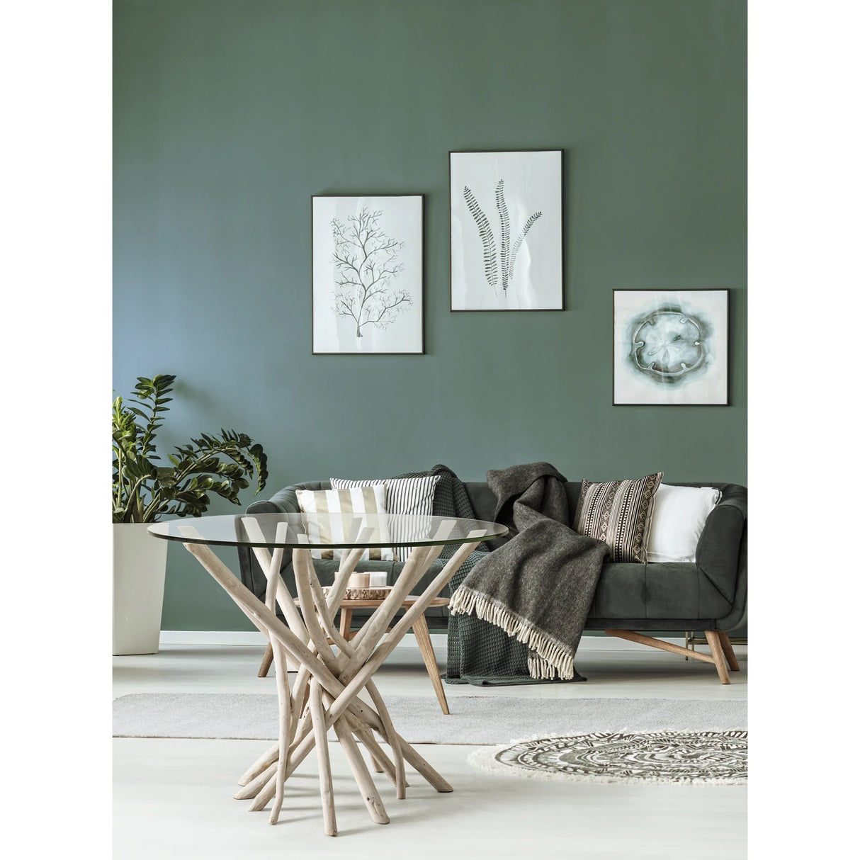 Esstisch mit Glasplatte Rund 110x110cm Sahel - ZEN ZONE Furniture