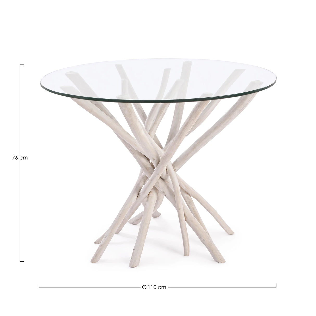 Esstisch mit Glasplatte Rund 110x110cm Sahel - ZEN ZONE Furniture