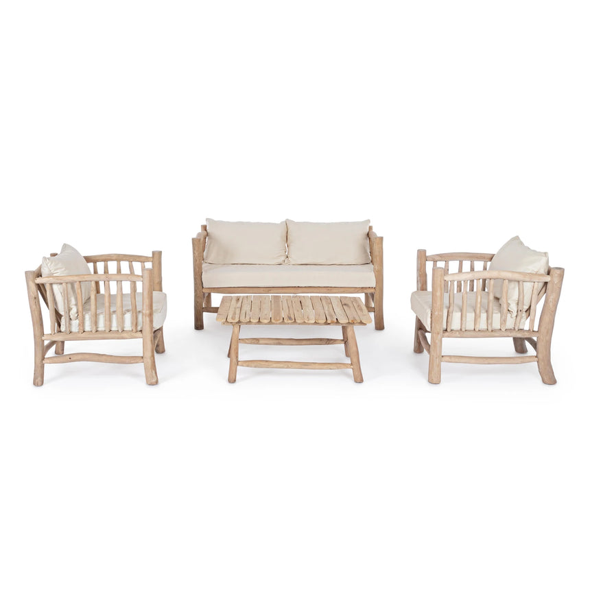 Sofa 2-Sitzer mit Kissen Sahel Natur - ZEN ZONE Furniture