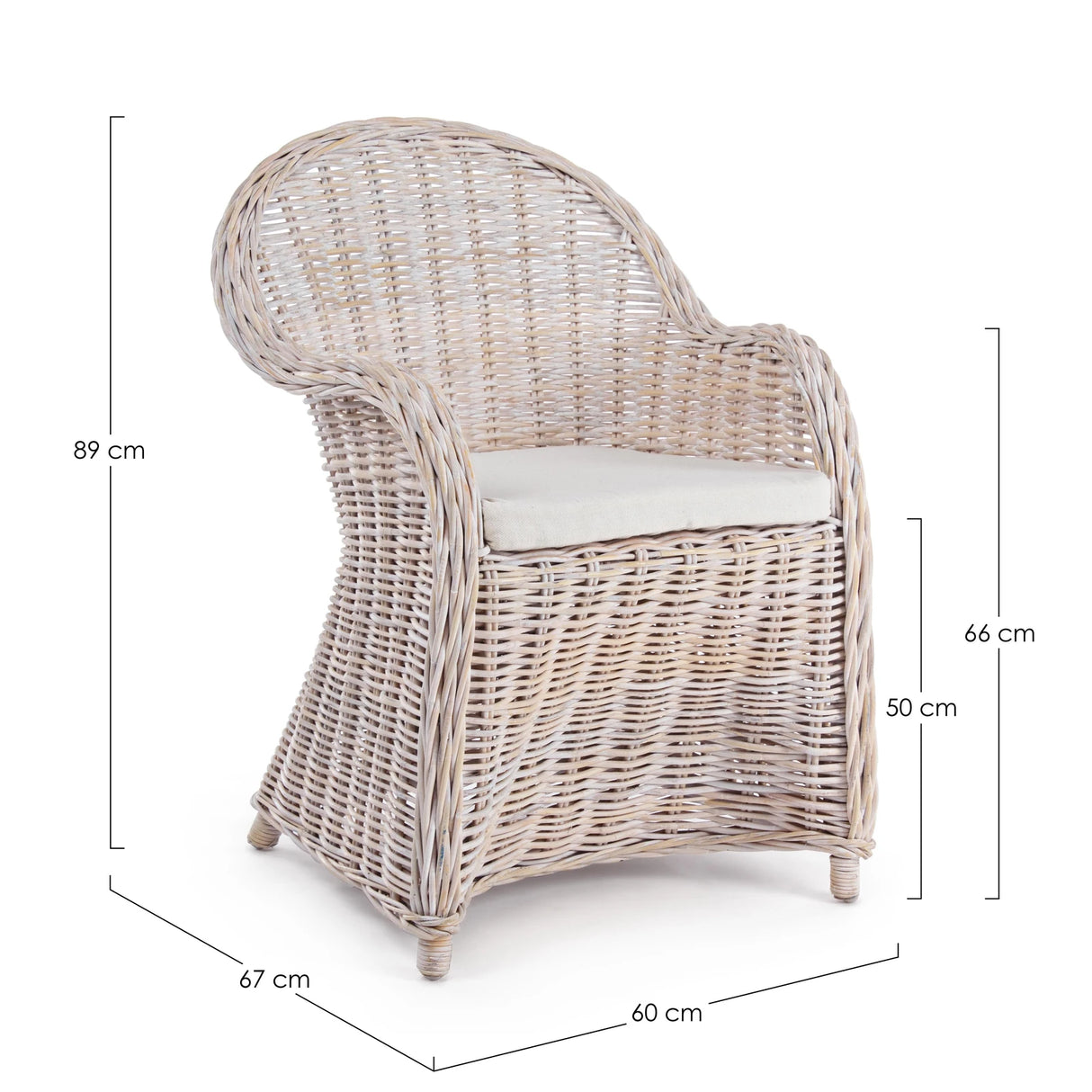 Outdoor Sessel mit Kissen Martin New Weiß - ZEN ZONE Furniture