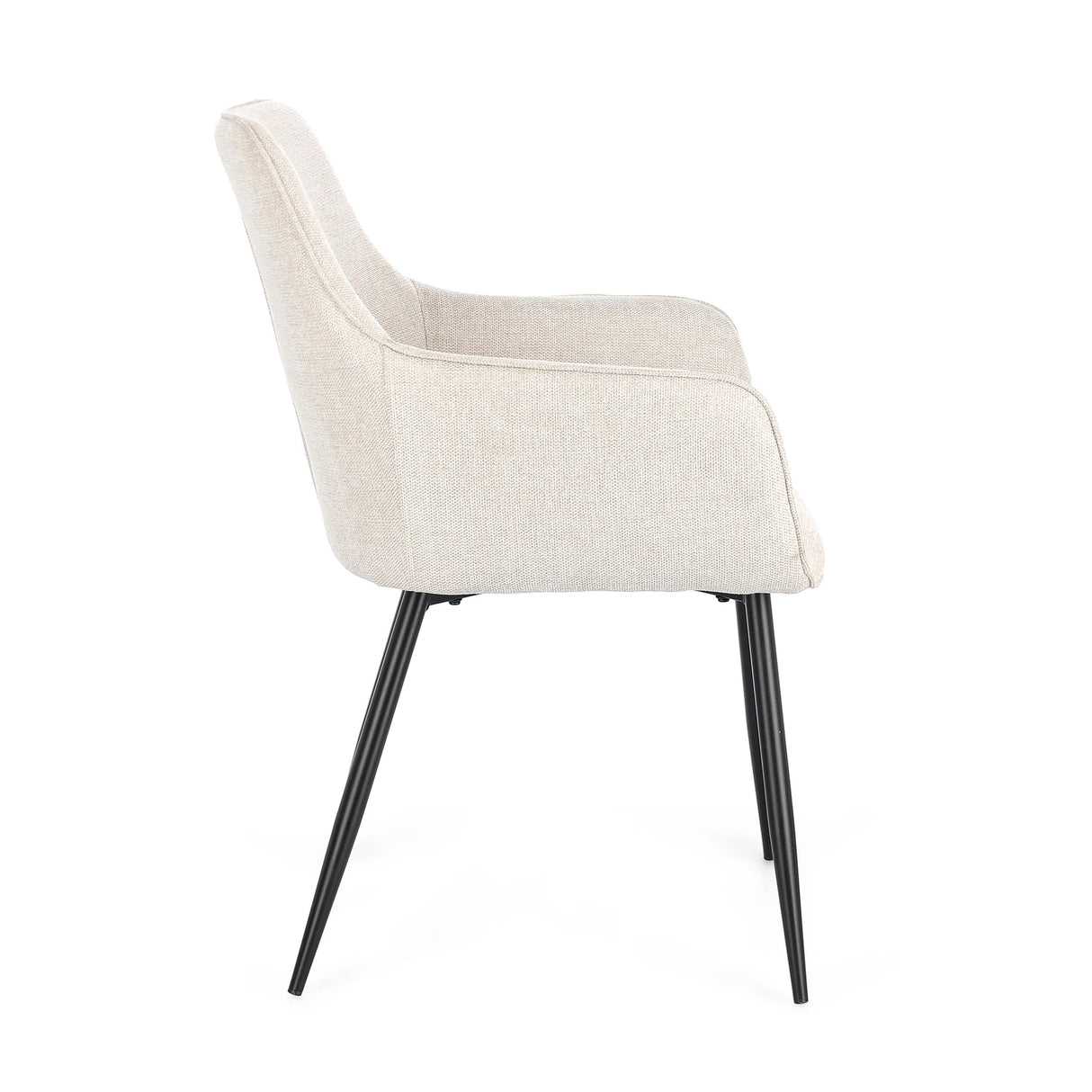 Essstuhl mit Armlehne Cora Schwarz/Beige - ZEN ZONE Furniture