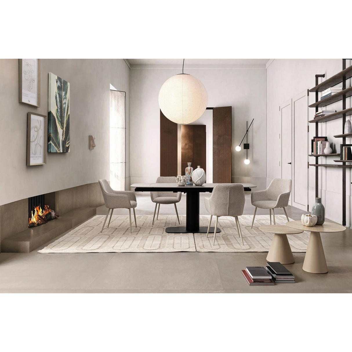 Essstuhl mit Armlehne Cora Beige/Beige - ZEN ZONE Furniture