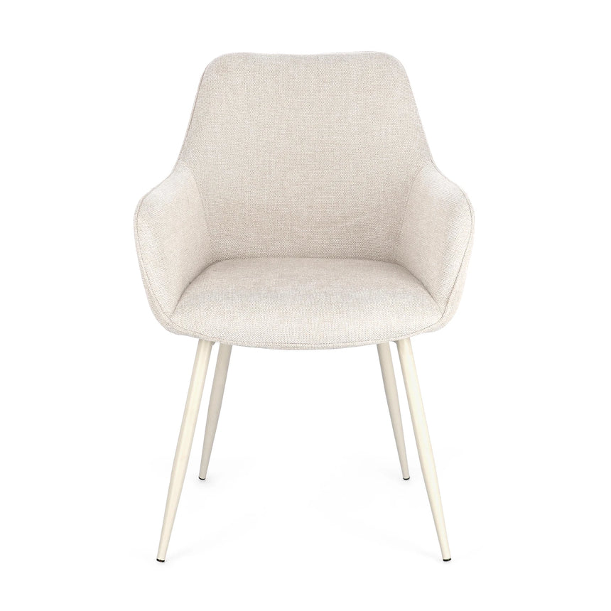 Essstuhl mit Armlehne Cora Beige/Beige - ZEN ZONE Furniture