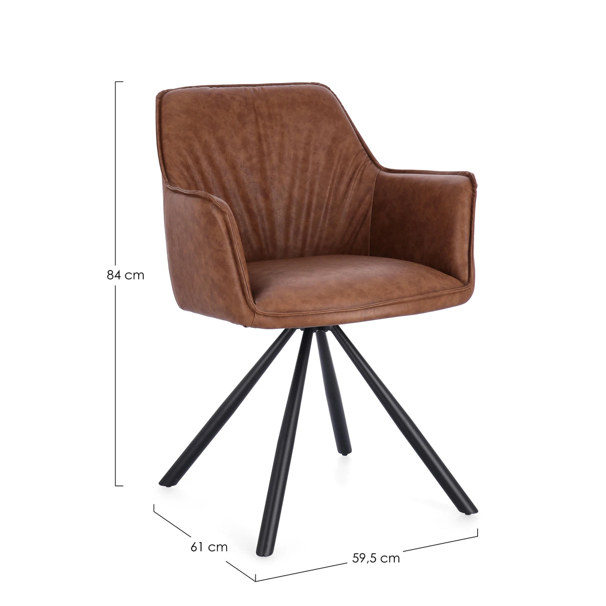 Essstuhl drehbar mit Armlehne Breval Hellbraun - ZEN ZONE Furniture