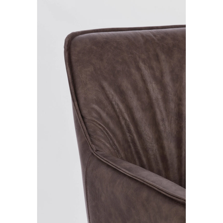 Essstuhl drehbar mit Armlehne Breval Dunkelbraun - ZEN ZONE Furniture