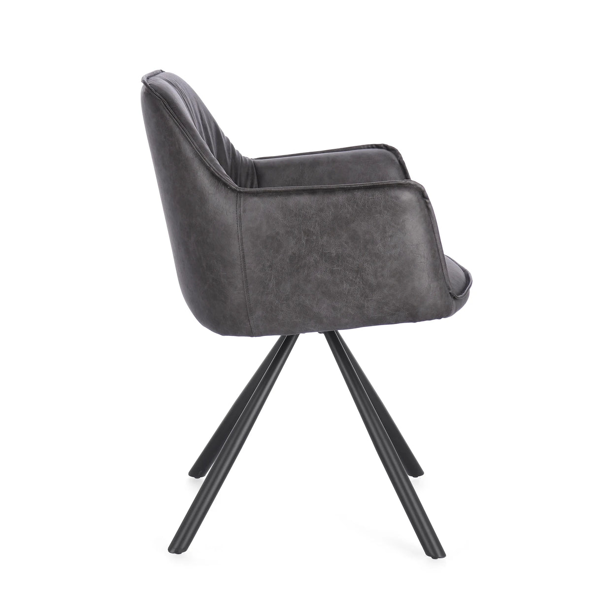 Essstuhl drehbar mit Armlehne Breval Grau - ZEN ZONE Furniture