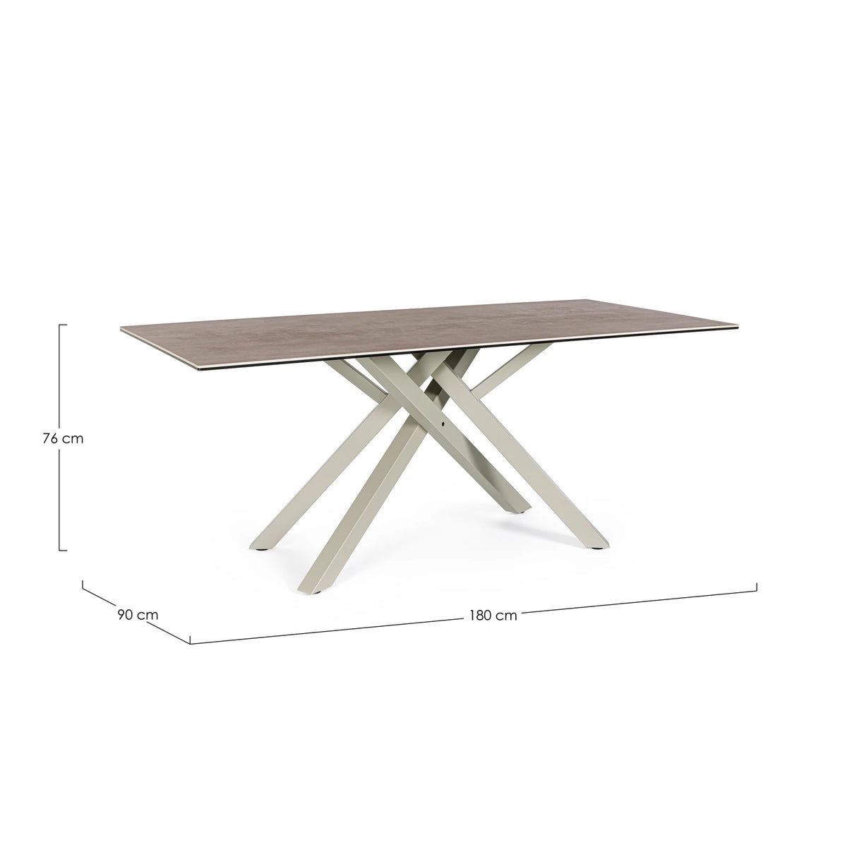Esstisch Taupe 180x90cm Sean - ZEN ZONE Furniture