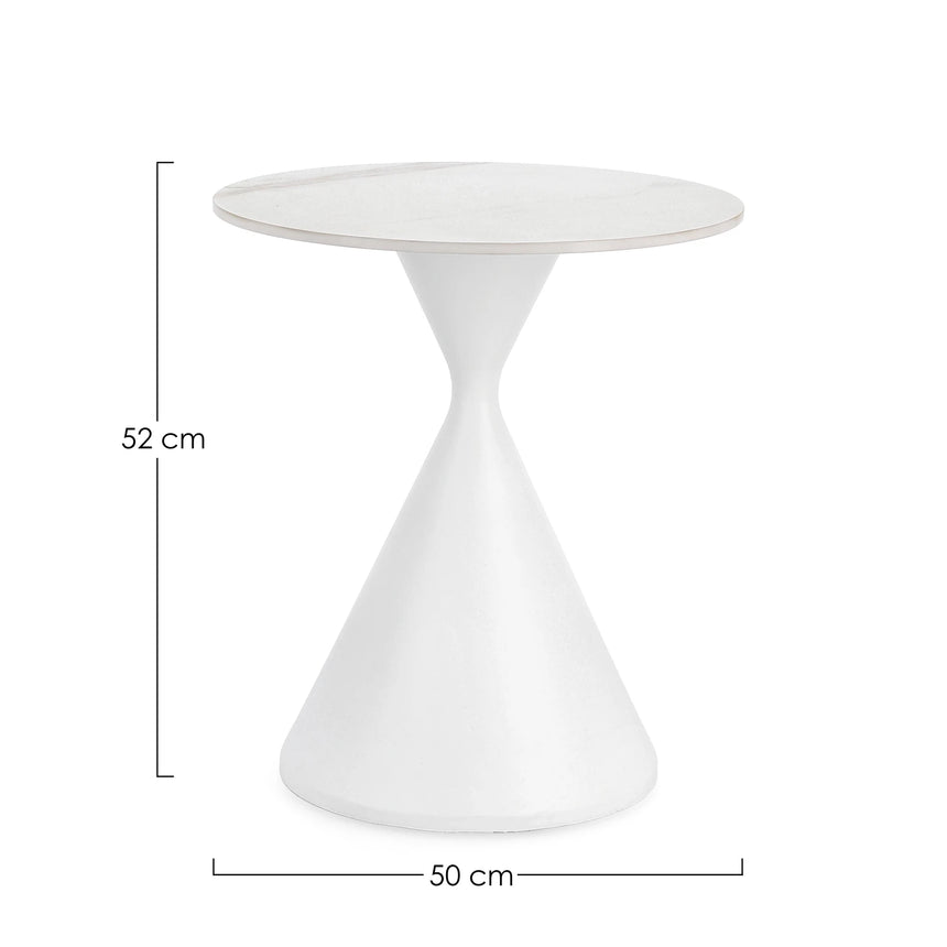 Couchtisch rund 50x50 Weiß Joona - ZEN ZONE Furniture
