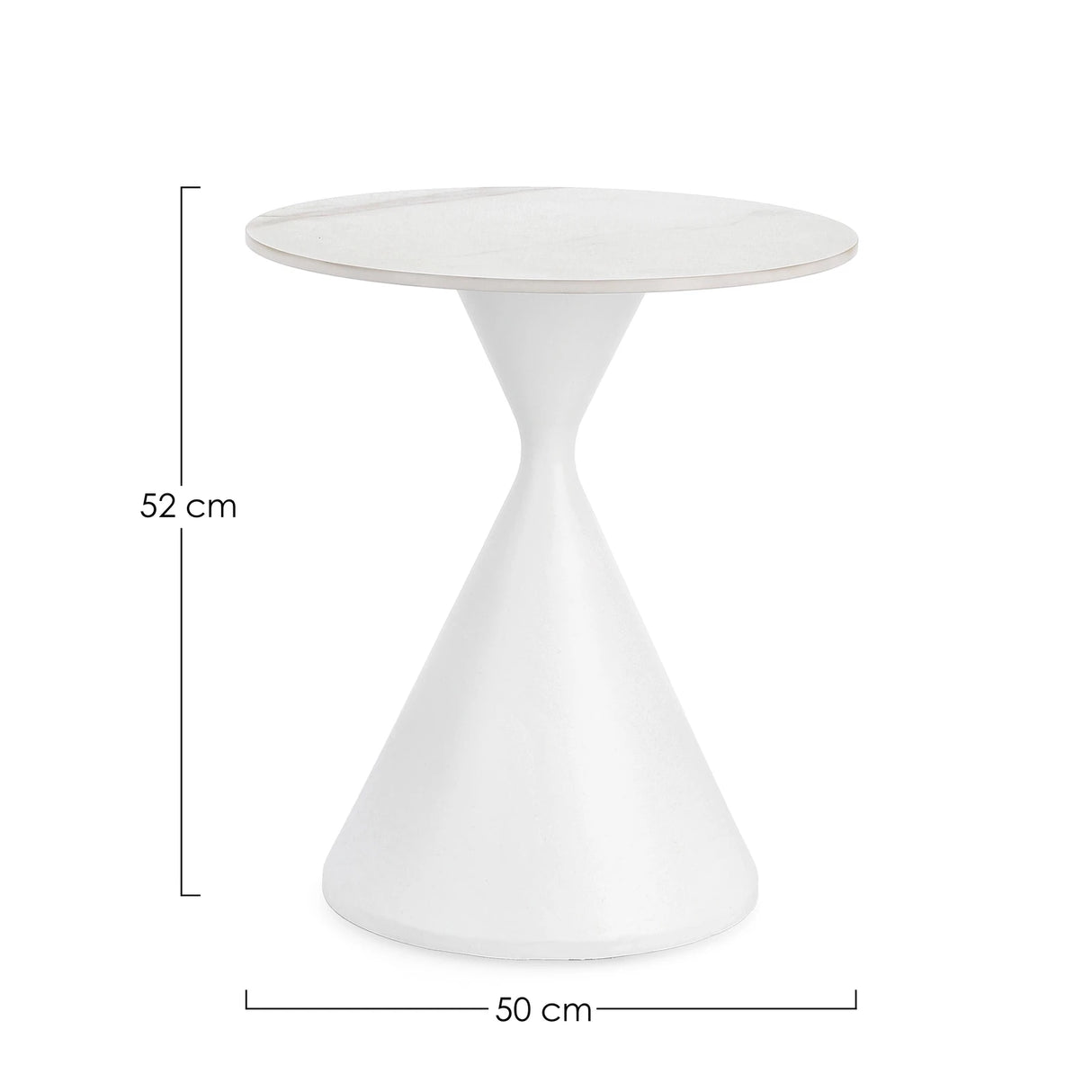 Couchtisch rund 50x50 Weiß Joona - ZEN ZONE Furniture