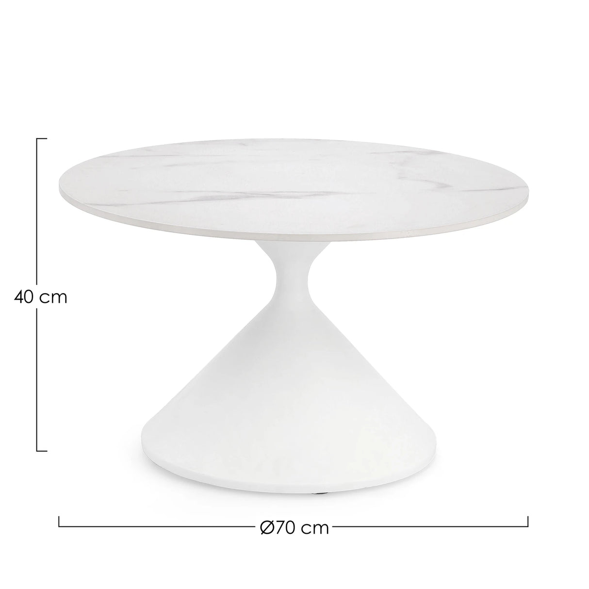 Couchtisch rund 70x70 Weiß Joona - ZEN ZONE Furniture