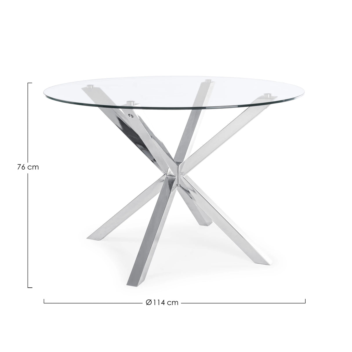 Esstisch mit Stahlbeinen 114cm Glastisch May - ZEN ZONE Furniture
