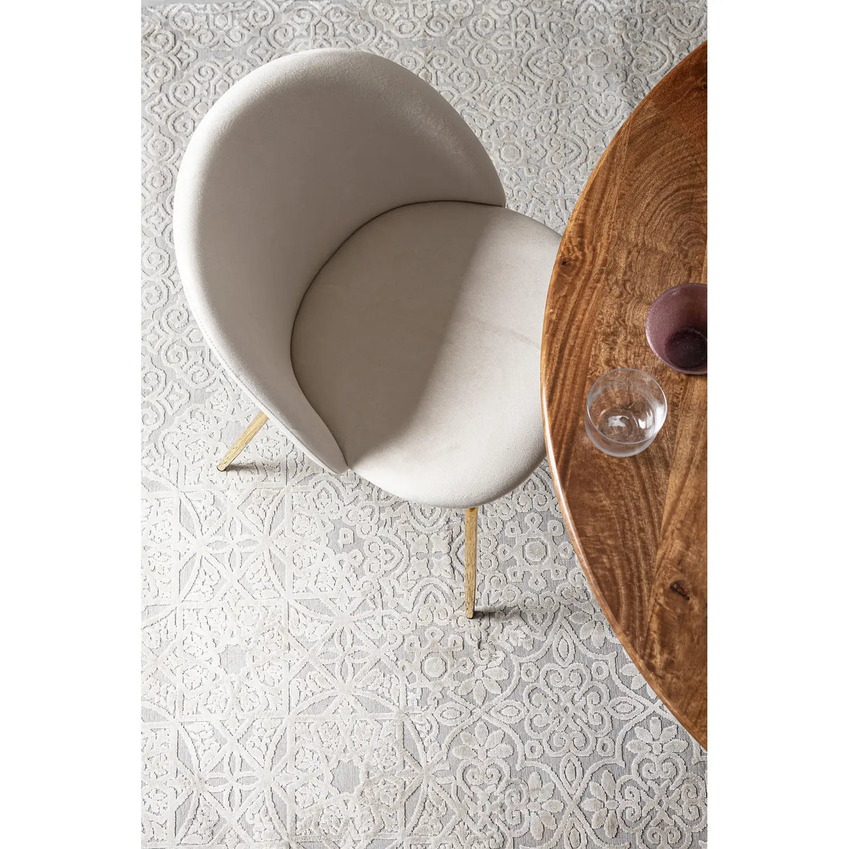 Essstuhl Tanya Samt Weiß - ZEN ZONE Furniture