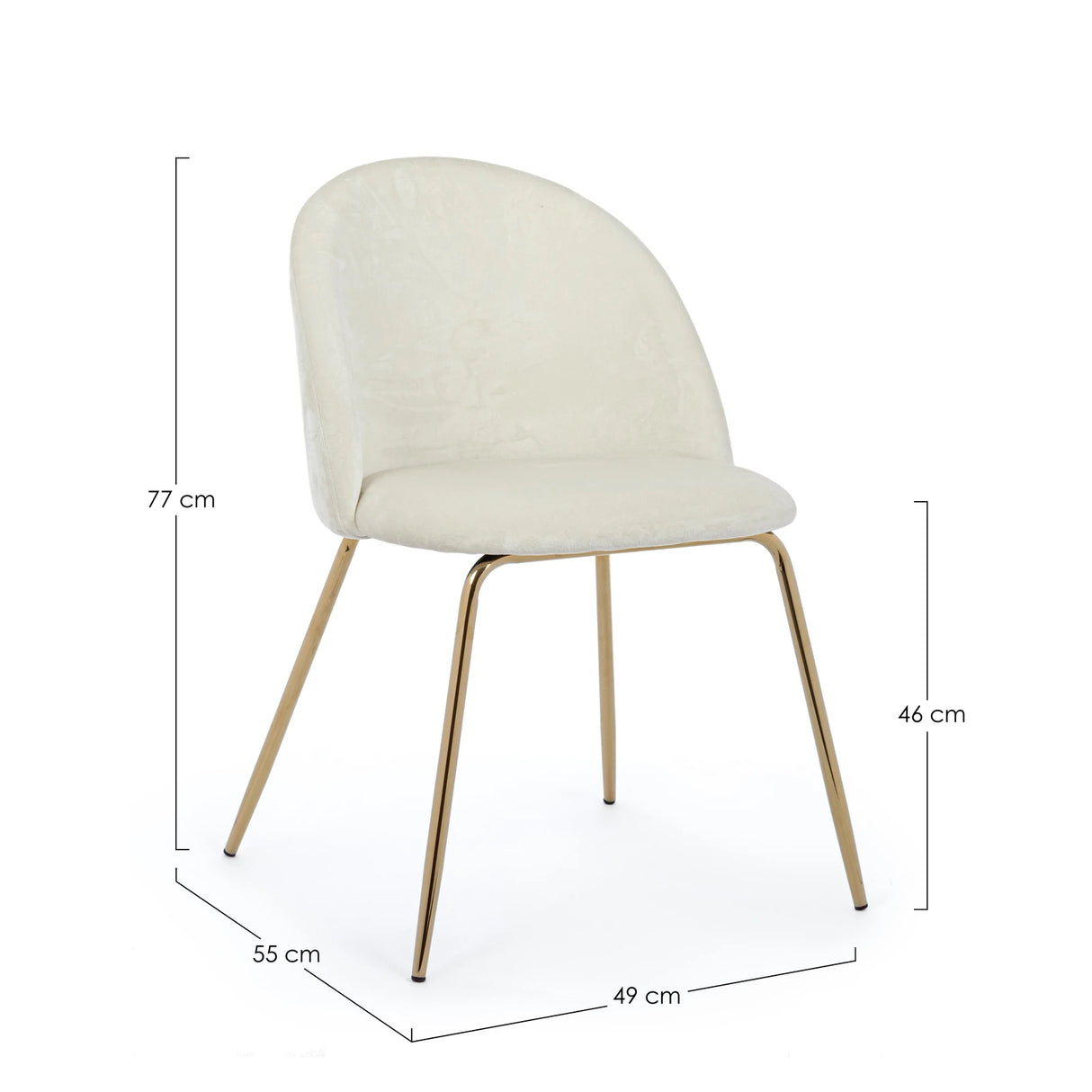 Essstuhl Tanya Samt Weiß - ZEN ZONE Furniture