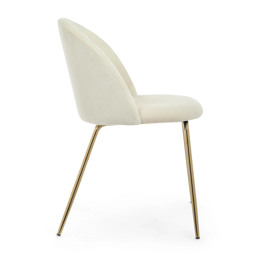Essstuhl Tanya Samt Weiß - ZEN ZONE Furniture