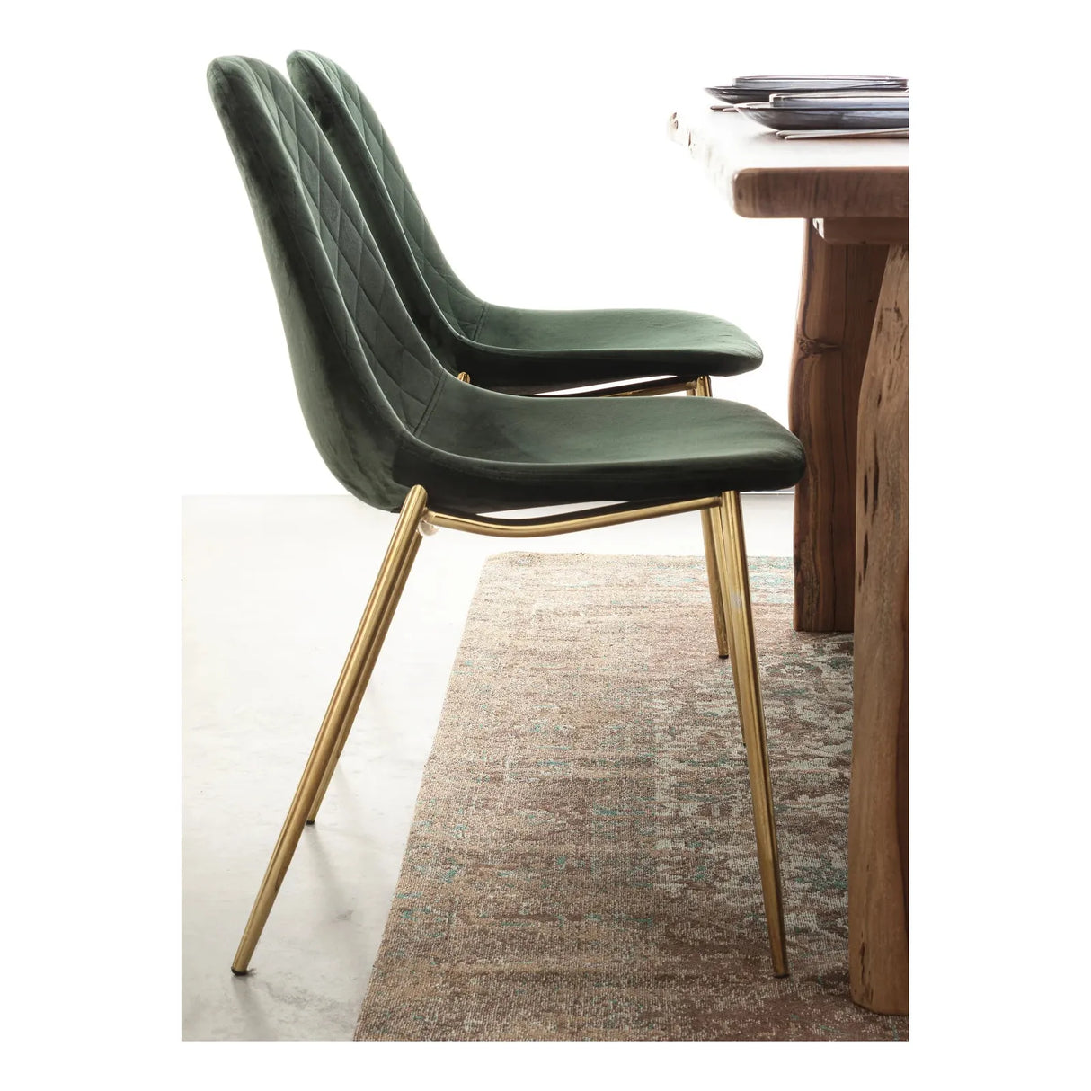 Frottee Stuhl Samt Dunkelgrün - ZEN ZONE Furniture