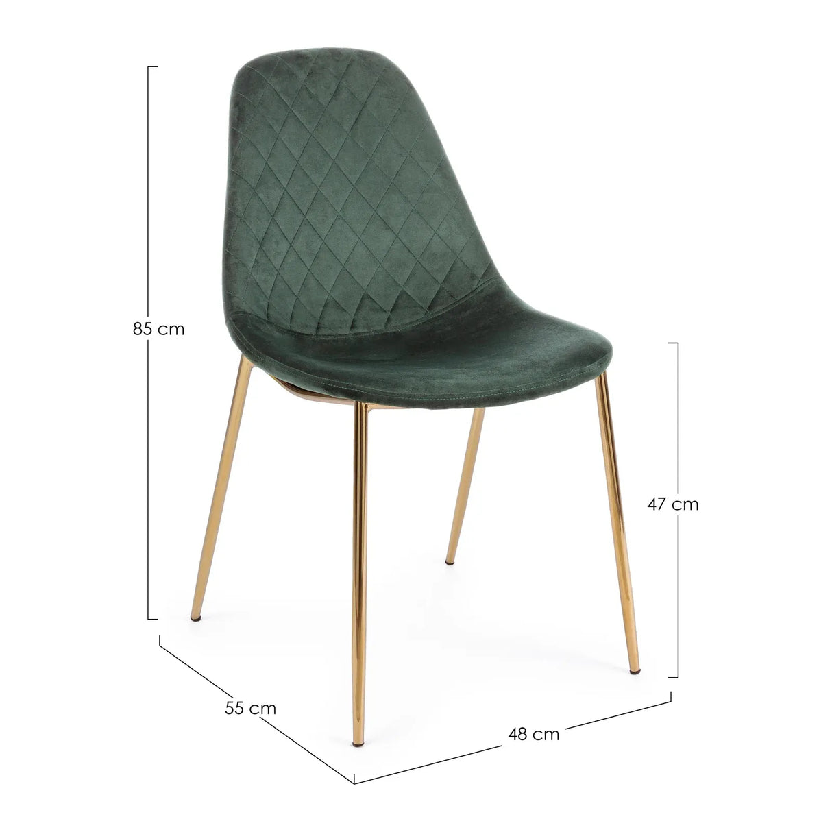 Frottee Stuhl Samt Dunkelgrün - ZEN ZONE Furniture