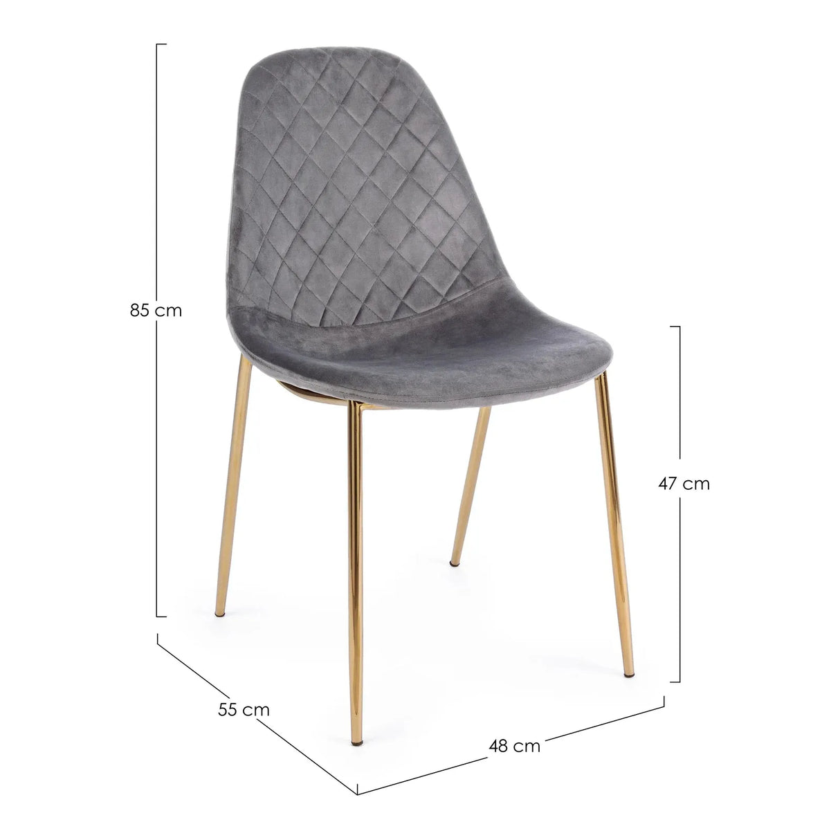 Frottee Stuhl Samt Dunkelgrau - ZEN ZONE Furniture