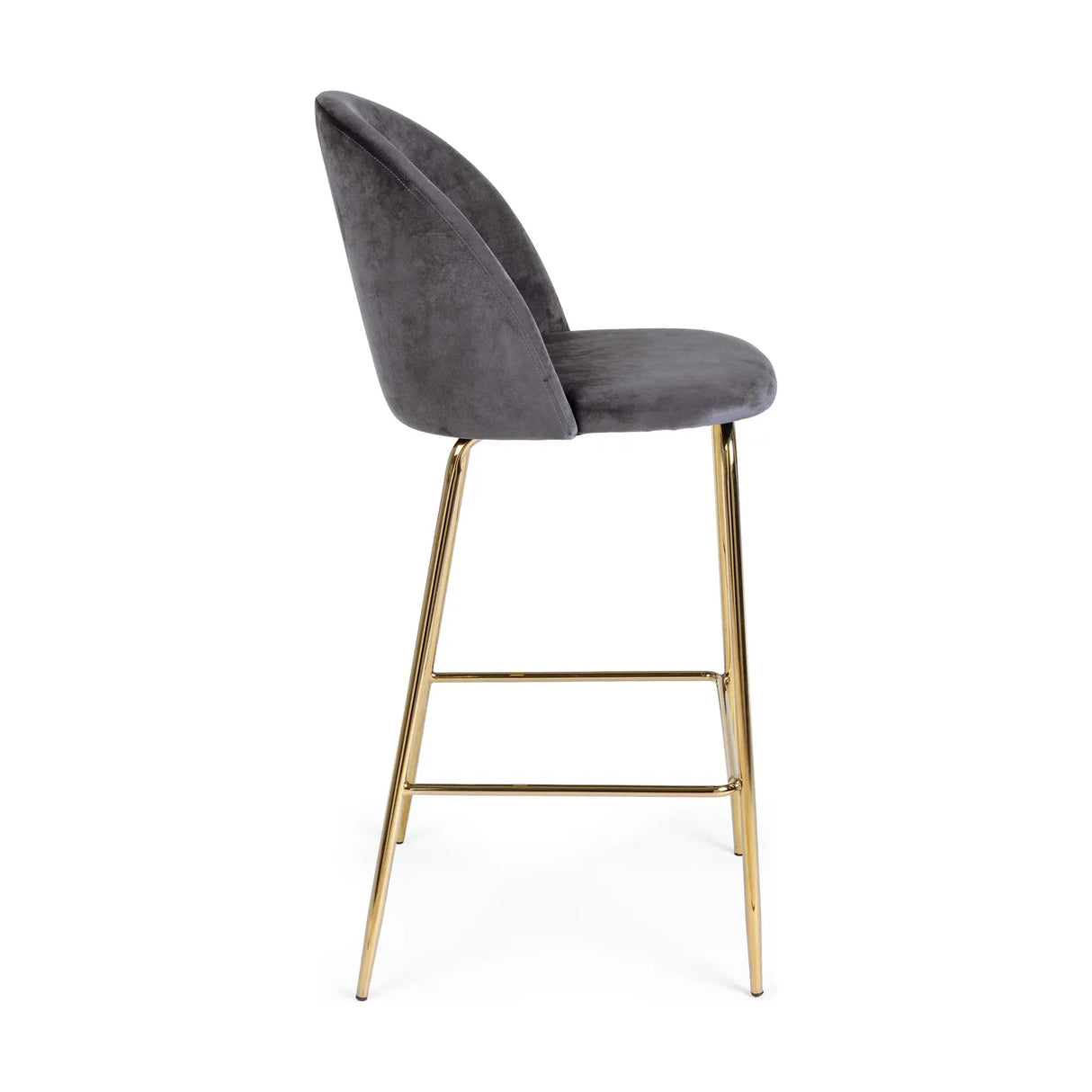 Barhocker aus dunkelgrauem Samt Tragen - ZEN ZONE Furniture