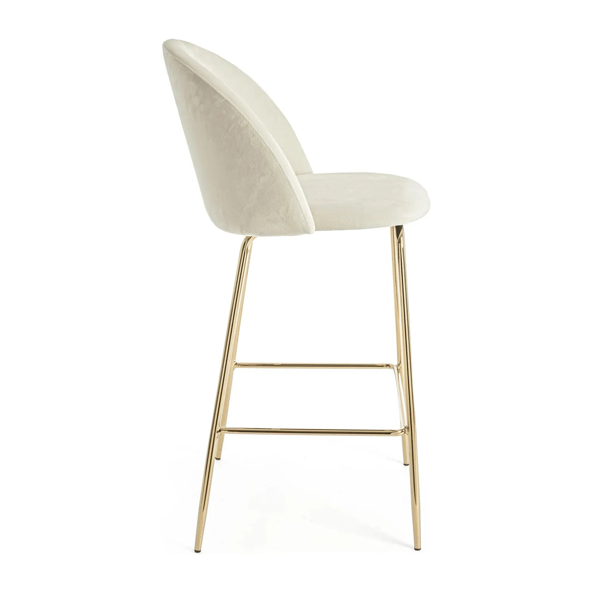 Barhocker aus weissem Samt Tragen - ZEN ZONE Furniture