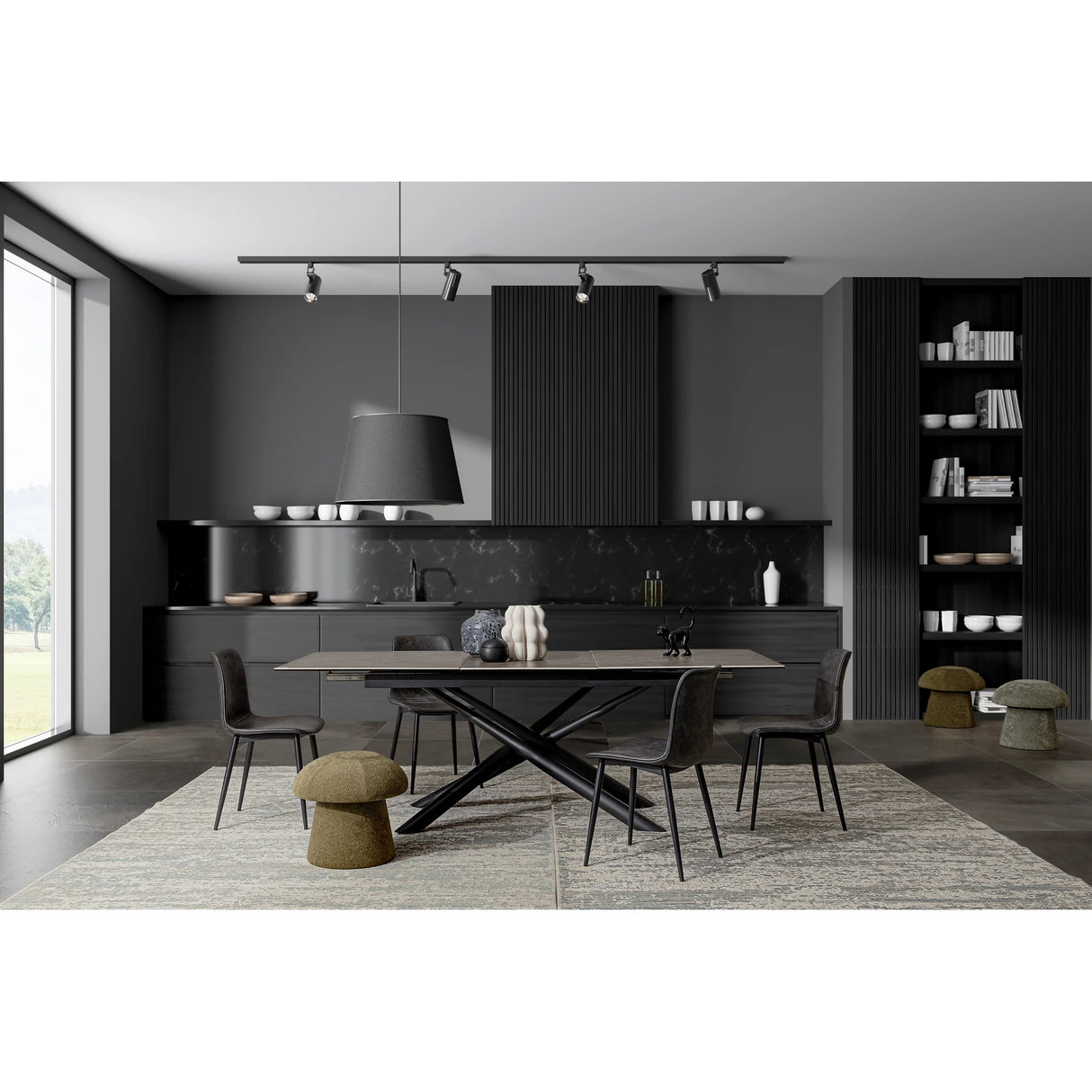 Essstuhl Kyra PU Anthrazit Vintage - ZEN ZONE Furniture