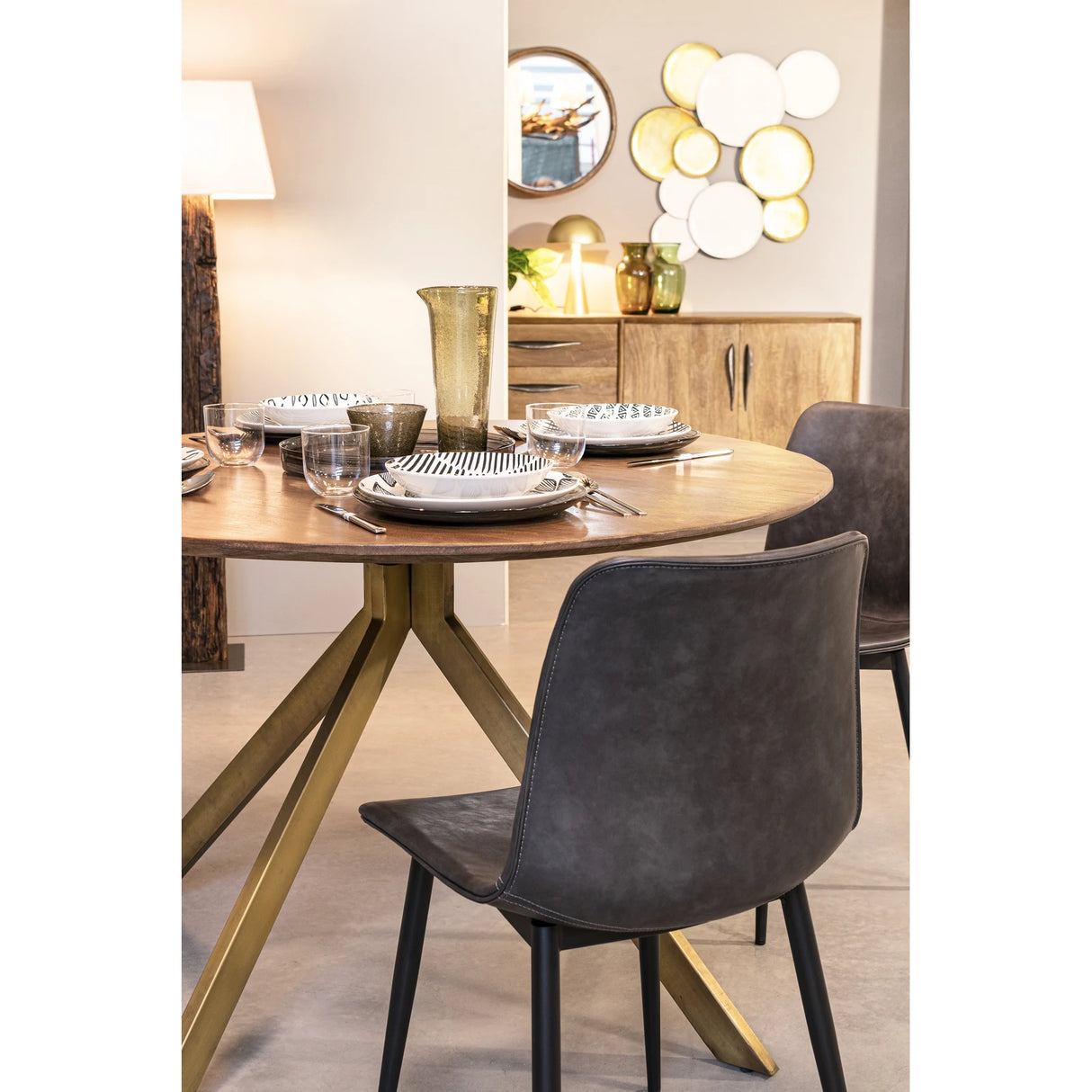 Essstuhl Kyra PU Anthrazit Vintage - ZEN ZONE Furniture