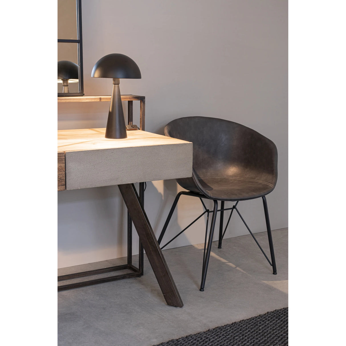 Essstuhl Warhol PU Anthrazit Vintage - ZEN ZONE Furniture