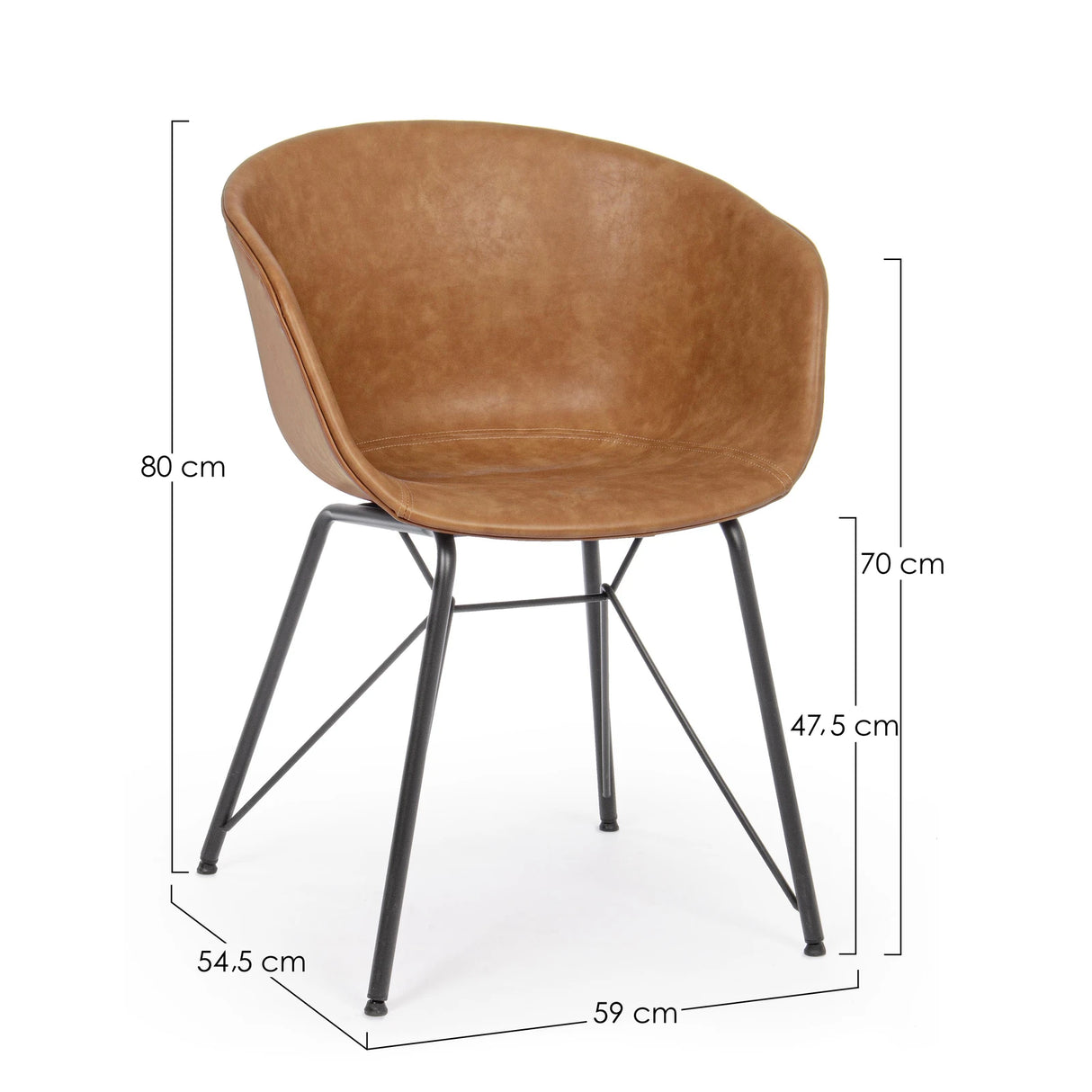 Essstuhl Warhol PU Leder Vintage - ZEN ZONE Furniture