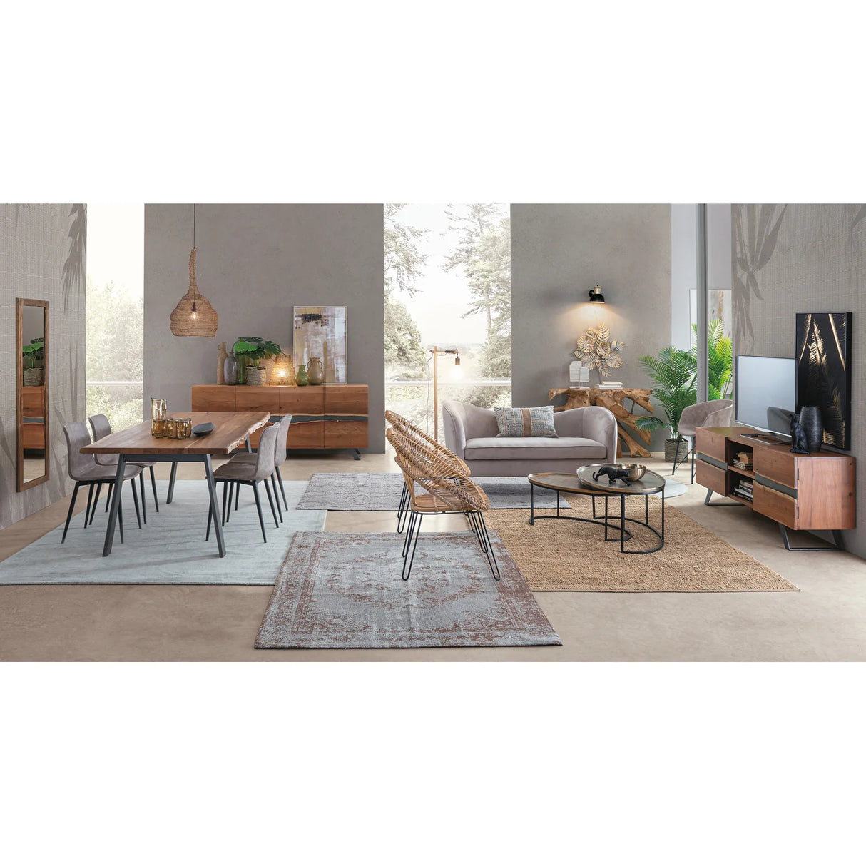 Essstuhl Kyra PU Vintage Beige Gestell Schwarz - ZEN ZONE Furniture