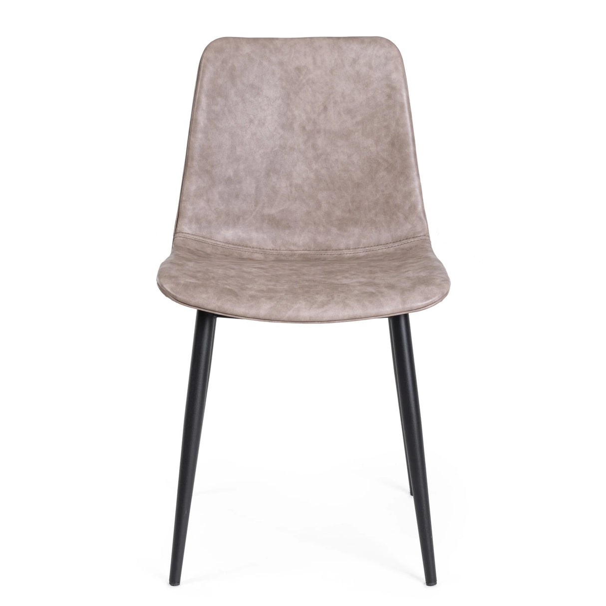 Essstuhl Kyra PU Vintage Beige Gestell Schwarz - ZEN ZONE Furniture