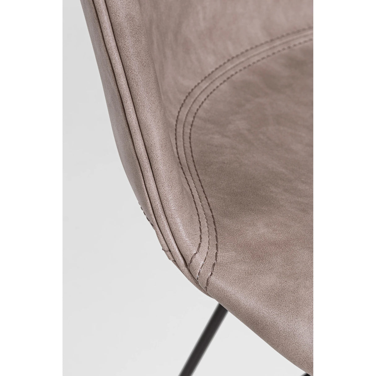 Essstuhl Loft PU Vintage Beige Gestell Schwarz - ZEN ZONE Furniture