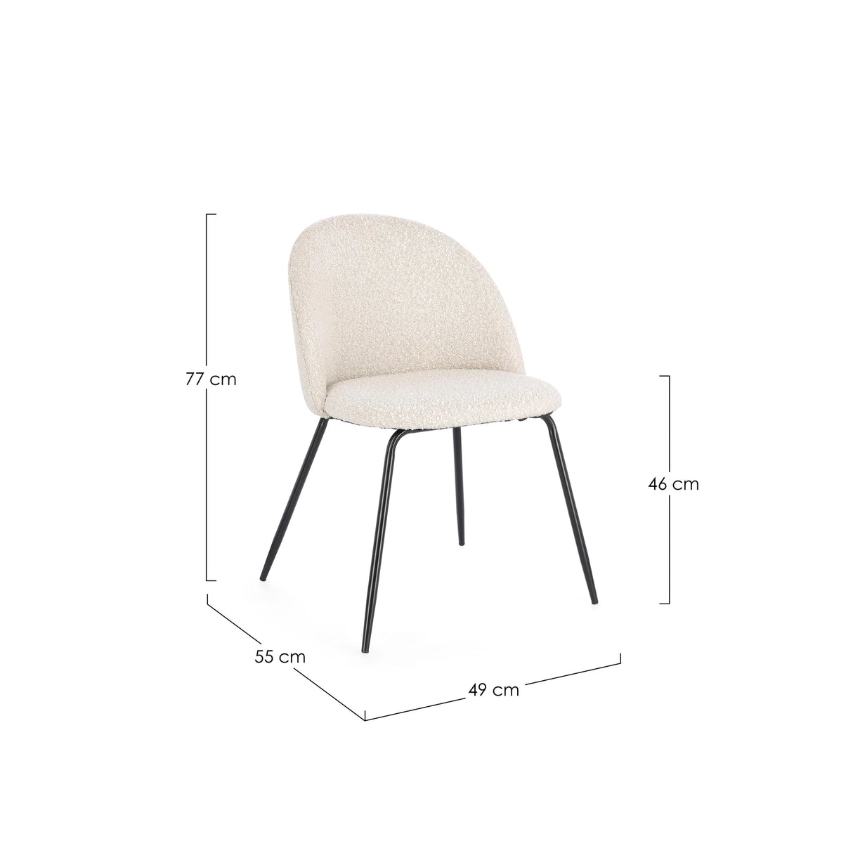 Essstuhl Tanya Schwarz/Elfenbein - ZEN ZONE Furniture