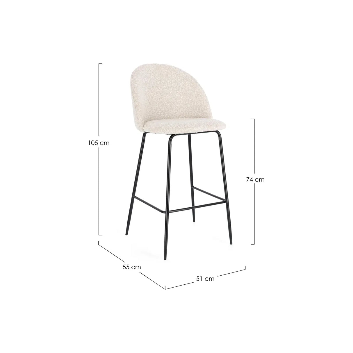 Barhocker in Schwarz und Elfenbein Tragen - ZEN ZONE Furniture