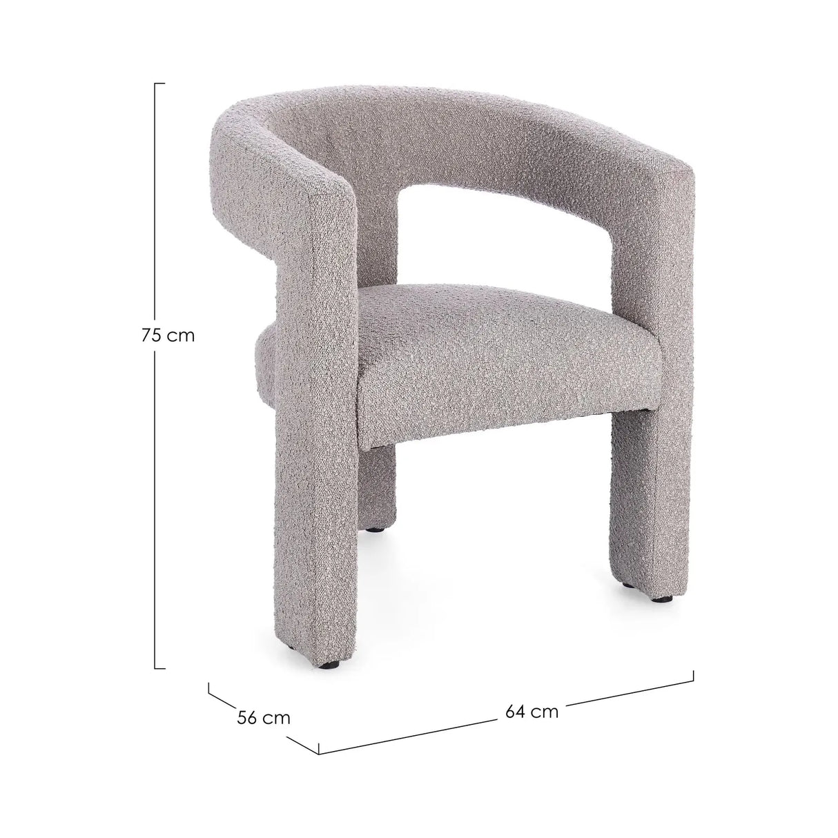 Arabella Stuhl Grau Pearl mit Armlehnen - ZEN ZONE Furniture