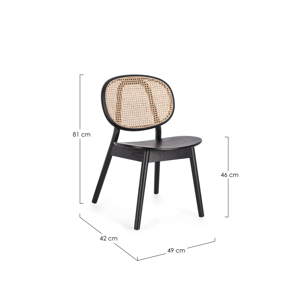 Essstuhl Adolis Schwarz - ZEN ZONE Furniture