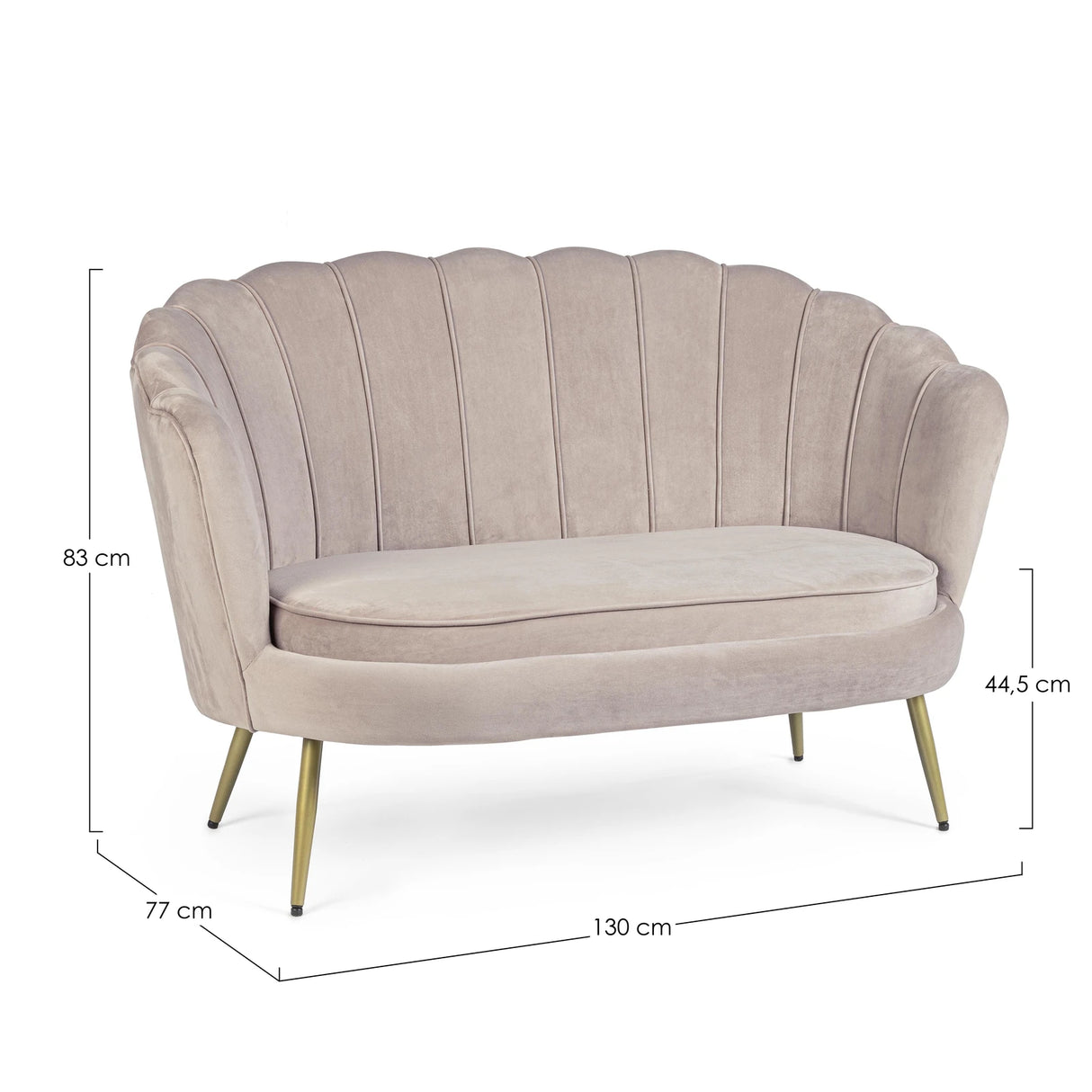 Sofa 2-Sitzer Giliola Hellgrau - ZEN ZONE Furniture