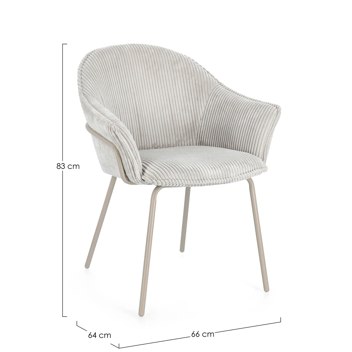 Essstuhl mit Armlehne Cassidy Warm/Hellgrau - ZEN ZONE Furniture