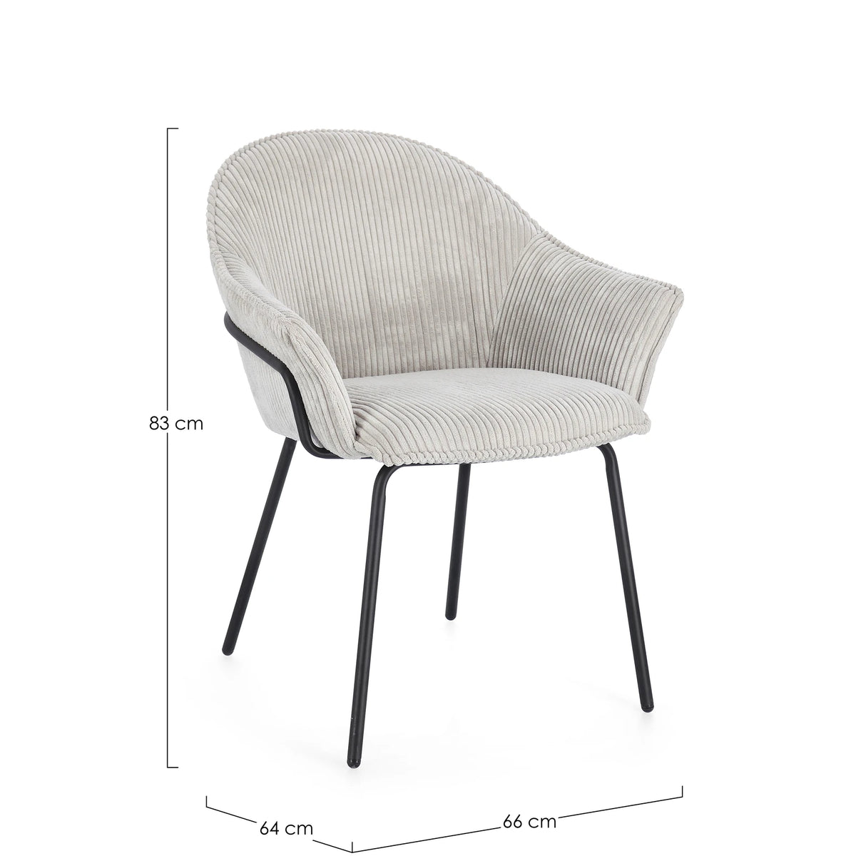 Essstuhl mit Armlehne Cassidy Schwarz/Hellgrau - ZEN ZONE Furniture