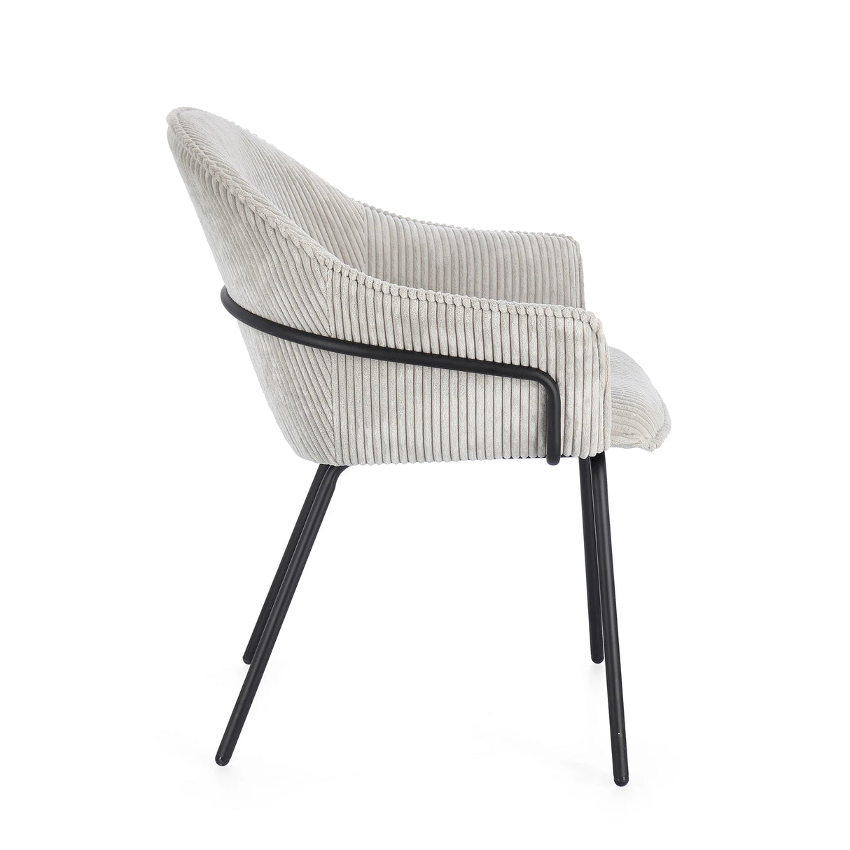 Essstuhl mit Armlehne Cassidy Schwarz/Hellgrau - ZEN ZONE Furniture