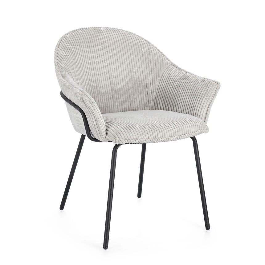 Essstuhl mit Armlehne Cassidy Schwarz/Hellgrau - ZEN ZONE Furniture