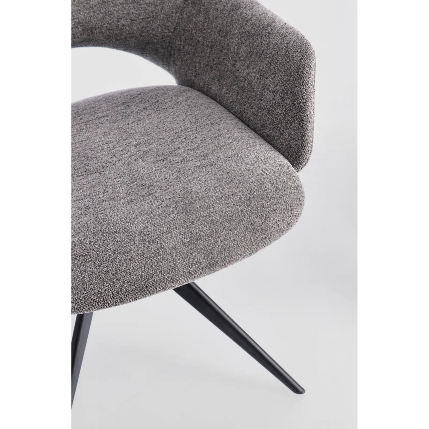 Essstuhl mit Armlehne Vivian Grau - ZEN ZONE Furniture