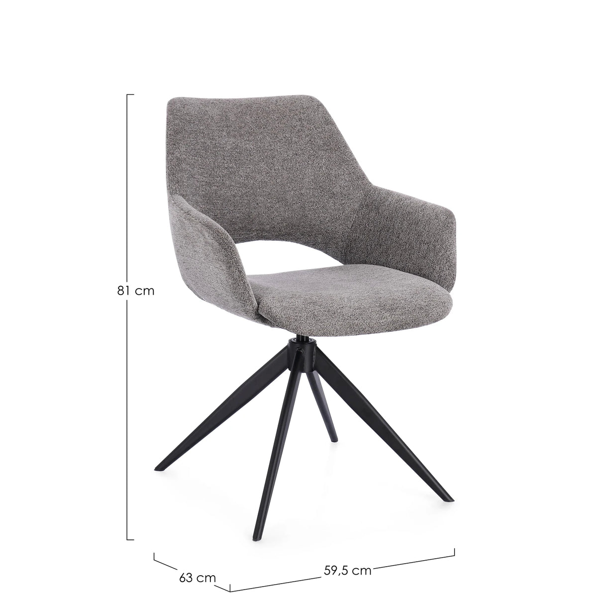 Essstuhl mit Armlehne Vivian Grau - ZEN ZONE Furniture