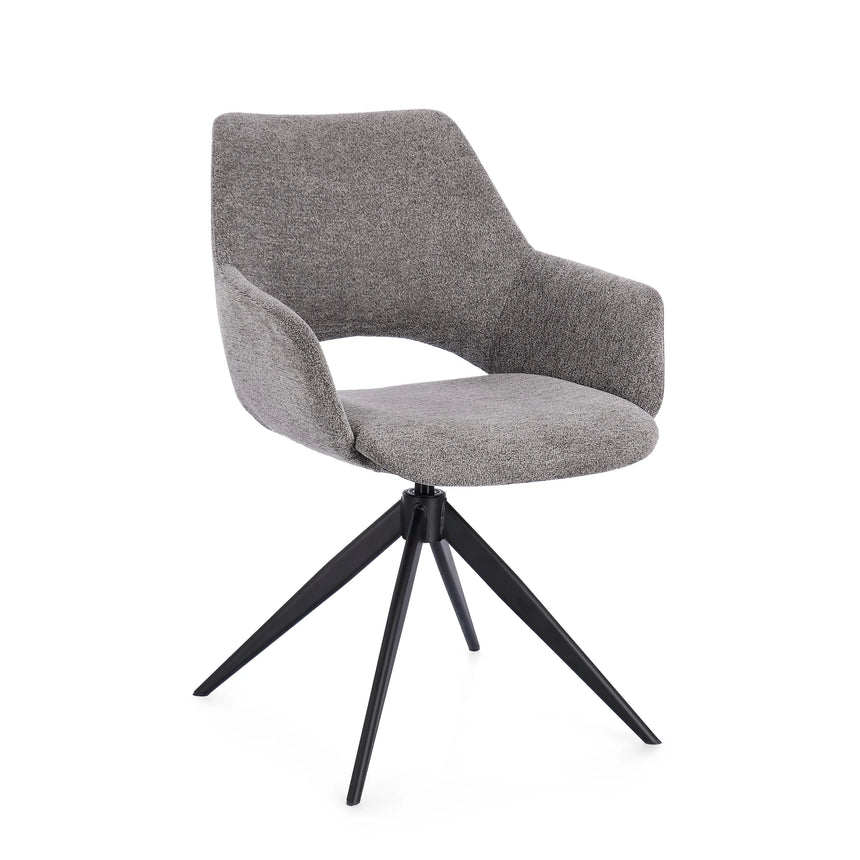 Essstuhl mit Armlehne Vivian Grau - ZEN ZONE Furniture